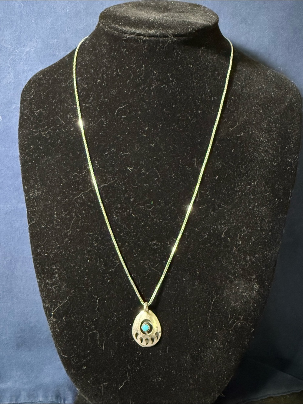 Native Sterling Silver Bear Paw Necklace